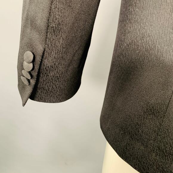 GIORGIO ARMANI Size 40 Black Jacquard Wool Blend Sport Coat - Picture 6 of 10